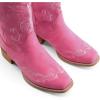 image:imageDREAM PAIRS Womens Square Toe Cowboy Cowgirl Boots Pull On Low Chunky Heel Mid Calf Western Boots with Embroidered Stitched for Theme Party Country ConcertPink