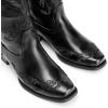 image:imageDREAM PAIRS Womens Square Toe Cowboy Cowgirl Boots Pull On Low Chunky Heel Mid Calf Western Boots with Embroidered Stitched for Theme Party Country ConcertBlack