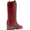 image:imageDREAM PAIRS Womens Square Toe Cowboy Cowgirl Boots Pull On Low Chunky Heel Mid Calf Western Boots with Embroidered Stitched for Theme Party Country ConcertRed
