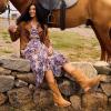image:imageDREAM PAIRS Womens Square Toe Cowboy Cowgirl Boots Pull On Low Chunky Heel Mid Calf Western Boots with Embroidered Stitched for Theme Party Country ConcertTan