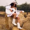 image:imageDREAM PAIRS Womens Square Toe Cowboy Cowgirl Boots Pull On Low Chunky Heel Mid Calf Western Boots with Embroidered Stitched for Theme Party Country ConcertWhite1