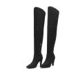 image:imageDREAM PAIRS Womens Thigh High Boots Over The Knee Heels Long Sexy Pointed Toe BootsBlackSuede