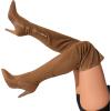 image:imageDREAM PAIRS Womens Thigh High Boots Over The Knee Heels Long Sexy Pointed Toe BootsBrownSuede