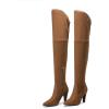 image:imageDREAM PAIRS Womens Thigh High Boots Over The Knee Heels Long Sexy Pointed Toe BootsBrownSuede