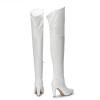 image:imageDREAM PAIRS Womens Thigh High Boots Over The Knee Heels Long Sexy Pointed Toe BootsWhitePu