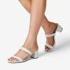 image:imageDREAM PAIRS Womens Two Strap Open Toe Low Block Chunky Heels Sandals Dress Pumps Casual Summer Mules ShoesWhitestone