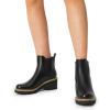 image:imageDREAM PAIRS Womens Wedge Chelsea Ankle Boots Fashion Round Toe Low Wedge Heel Platform Booties ShoesBlackpu