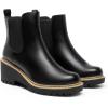 image:imageDREAM PAIRS Womens Wedge Chelsea Ankle Boots Fashion Round Toe Low Wedge Heel Platform Booties ShoesBlackpu