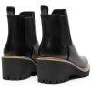 image:imageDREAM PAIRS Womens Wedge Chelsea Ankle Boots Fashion Round Toe Low Wedge Heel Platform Booties ShoesBlackpu
