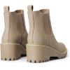 image:imageDREAM PAIRS Womens Wedge Chelsea Ankle Boots Fashion Round Toe Low Wedge Heel Platform Booties ShoesTaupenubuck