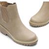 image:imageDREAM PAIRS Womens Wedge Chelsea Ankle Boots Fashion Round Toe Low Wedge Heel Platform Booties ShoesTaupenubuck