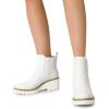 image:imageDREAM PAIRS Womens Wedge Chelsea Ankle Boots Fashion Round Toe Low Wedge Heel Platform Booties ShoesWhitepu