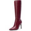 image:imageDREAM PAIRS Knee High Boots for Women Sexy Pointed Toe Stiletto High Heel Boots Fashion amp Classic Dress ShoesBurgundy