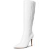 image:imageDREAM PAIRS Knee High Boots for Women Sexy Pointed Toe Stiletto High Heel Boots Fashion amp Classic Dress ShoesWhitepu