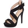 image:imageDREAM PAIRS Womens Baby Blue Suede Cross Strap Open Toe High Stilettos Party Pump Platform Heel Sandal CBlackSuede  8 Charlotte