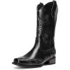 image:imageDREAM PAIRS Womens Square Toe Cowboy Cowgirl Boots Pull On Low Chunky Heel Mid Calf Western Boots with Embroidered Stitched for Theme Party Country ConcertBlack
