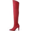 image:imageDREAM PAIRS Womens Thigh High Boots Over The Knee Heels Long Sexy Pointed Toe BootsRedSuede
