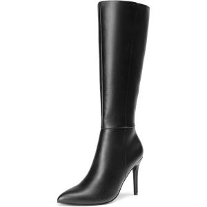 image:imageDREAM PAIRS Knee High Boots for Women Sexy Pointed Toe Stiletto High Heel Boots Fashion amp Classic Dress ShoesBlackpu
