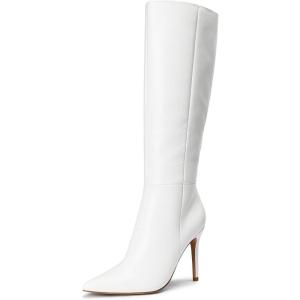 image:imageDREAM PAIRS Knee High Boots for Women Sexy Pointed Toe Stiletto High Heel Boots Fashion amp Classic Dress ShoesWhitepu