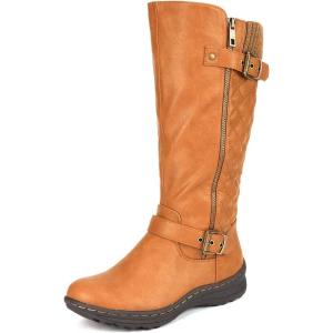 image:imageDREAM PAIRS Womens Faux Fur Knee High Boot Round Toe Fall Winter BootsCamel