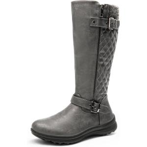 image:imageDREAM PAIRS Womens Faux Fur Knee High Boot Round Toe Fall Winter BootsGrey