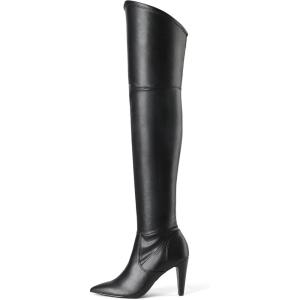 image:imageDREAM PAIRS Womens Thigh High Boots Over The Knee Heels Long Sexy Pointed Toe BootsBlackPu