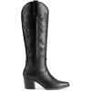 image:imageDREAM PAIRS Cowboy Boots for Women Cowgirl Knee High Boots Comfortable Pull On Zipper Chunky Heel Pointed Toe Embroidered Western BootsBlack