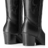 image:imageDREAM PAIRS Cowboy Boots for Women Cowgirl Knee High Boots Comfortable Pull On Zipper Chunky Heel Pointed Toe Embroidered Western BootsBlack