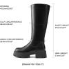 image:imageDREAM PAIRS Knee High Boots Comfortable Chunky Platform RoundToe Side Zip Boots for WomenBlack