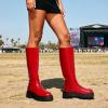 image:imageDREAM PAIRS Knee High Boots Comfortable Chunky Platform RoundToe Side Zip Boots for WomenRed