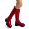 image:imageDREAM PAIRS Knee High Boots Comfortable Chunky Platform RoundToe Side Zip Boots for WomenRed