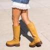 image:imageDREAM PAIRS Knee High Boots Comfortable Chunky Platform RoundToe Side Zip Boots for WomenYellow