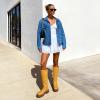 image:imageDREAM PAIRS Knee High Boots Comfortable Chunky Platform RoundToe Side Zip Boots for WomenYellow