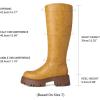 image:imageDREAM PAIRS Knee High Boots Comfortable Chunky Platform RoundToe Side Zip Boots for WomenYellow