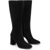 image:imageDREAM PAIRS Knee High Boots for Women Square Toe Gogo Chunky Heel Tall Boot Fashion Side Zipper Long BootAll Black