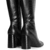 image:imageDREAM PAIRS Knee High Boots for Women Square Toe Gogo Chunky Heel Tall Boot Fashion Side Zipper Long BootBlackcroco