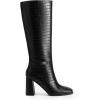 image:imageDREAM PAIRS Knee High Boots for Women Square Toe Gogo Chunky Heel Tall Boot Fashion Side Zipper Long BootBlackcroco