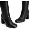 image:imageDREAM PAIRS Knee High Boots for Women Square Toe Gogo Chunky Heel Tall Boot Fashion Side Zipper Long BootBlackpu