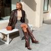 image:imageDREAM PAIRS Knee High Boots for Women Square Toe Gogo Chunky Heel Tall Boot Fashion Side Zipper Long BootBrown