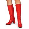 image:imageDREAM PAIRS Knee High Boots for Women Square Toe Gogo Chunky Heel Tall Boot Fashion Side Zipper Long BootRedpat