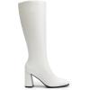 image:imageDREAM PAIRS Knee High Boots for Women Square Toe Gogo Chunky Heel Tall Boot Fashion Side Zipper Long BootWhitepu