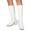image:imageDREAM PAIRS Knee High Boots for Women Square Toe Gogo Chunky Heel Tall Boot Fashion Side Zipper Long BootWhitepu