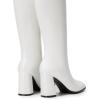 image:imageDREAM PAIRS Knee High Boots for Women Square Toe Gogo Chunky Heel Tall Boot Fashion Side Zipper Long BootWhitepu