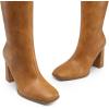 image:imageDREAM PAIRS Knee High Boots for Women Square Toe Gogo Chunky Heel Tall Boot Fashion Side Zipper Long BootYellow