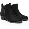 image:imageDREAM PAIRS Womens Ankle Boots Classic Low Chunky Heel Side Zipper Booties ShoesBlacksuede