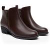 image:imageDREAM PAIRS Womens Ankle Boots Classic Low Chunky Heel Side Zipper Booties ShoesBrownpu