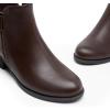 image:imageDREAM PAIRS Womens Ankle Boots Classic Low Chunky Heel Side Zipper Booties ShoesBrownpu