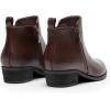 image:imageDREAM PAIRS Womens Ankle Boots Classic Low Chunky Heel Side Zipper Booties ShoesBrownpu