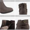 image:imageDREAM PAIRS Womens Chunky High Heel Ankle Boots Close Toe Fall Heeled Booties ShoesBrown