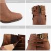 image:imageDREAM PAIRS Womens Chunky High Heel Ankle Boots Close Toe Fall Heeled Booties ShoesBrownpu